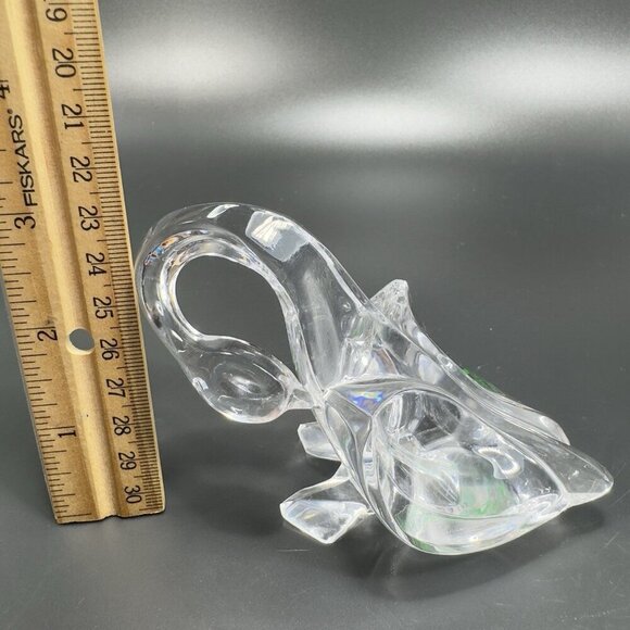 Kristal Color Clear Lead Crystal Glass Made in Italy Swan Duck Bird Paperweight - Picture 2 of 9